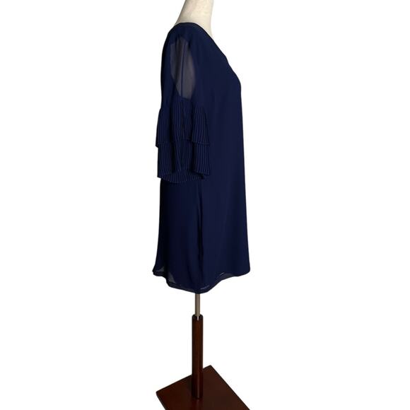 NWOT Sam Edelman Pleat Sleeve Shift Navy Dress – Sz 4 - Picture 5 of 7